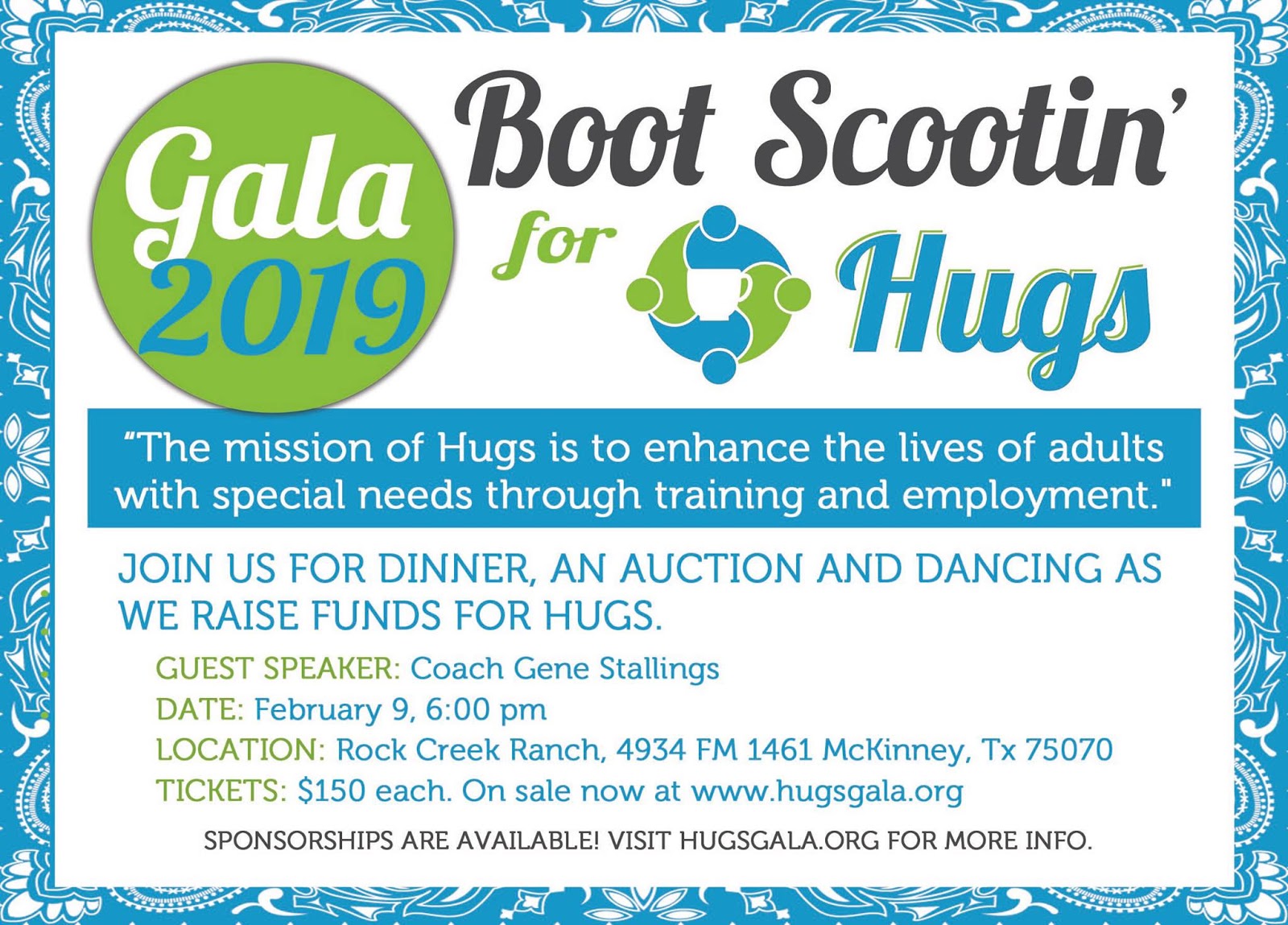 Don’t miss the Boot Scootin for Hugs Gala, supporting Hugs Cafe in McKinney 